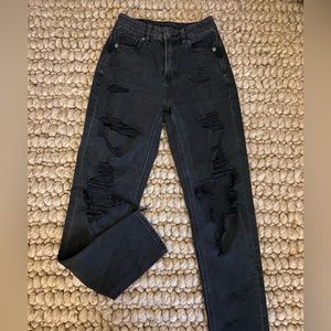 American Eagle Black ripped jeans, super cute and flattering on. Lightly worn